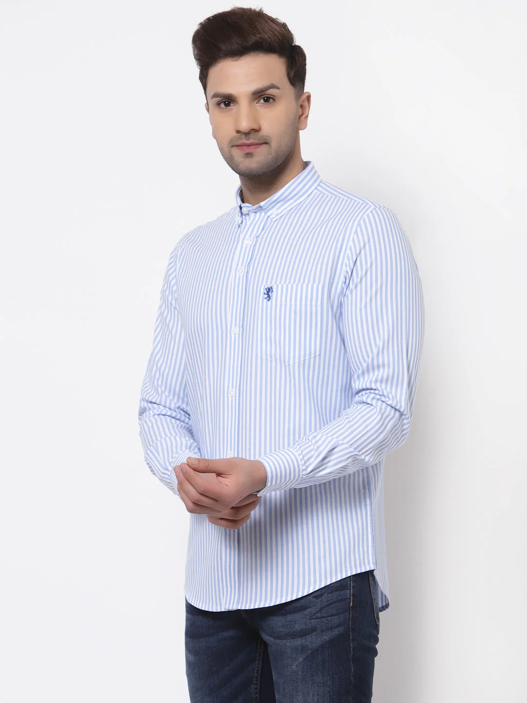 Smart Fit Striped Cotton Shirt for Men - Image 3