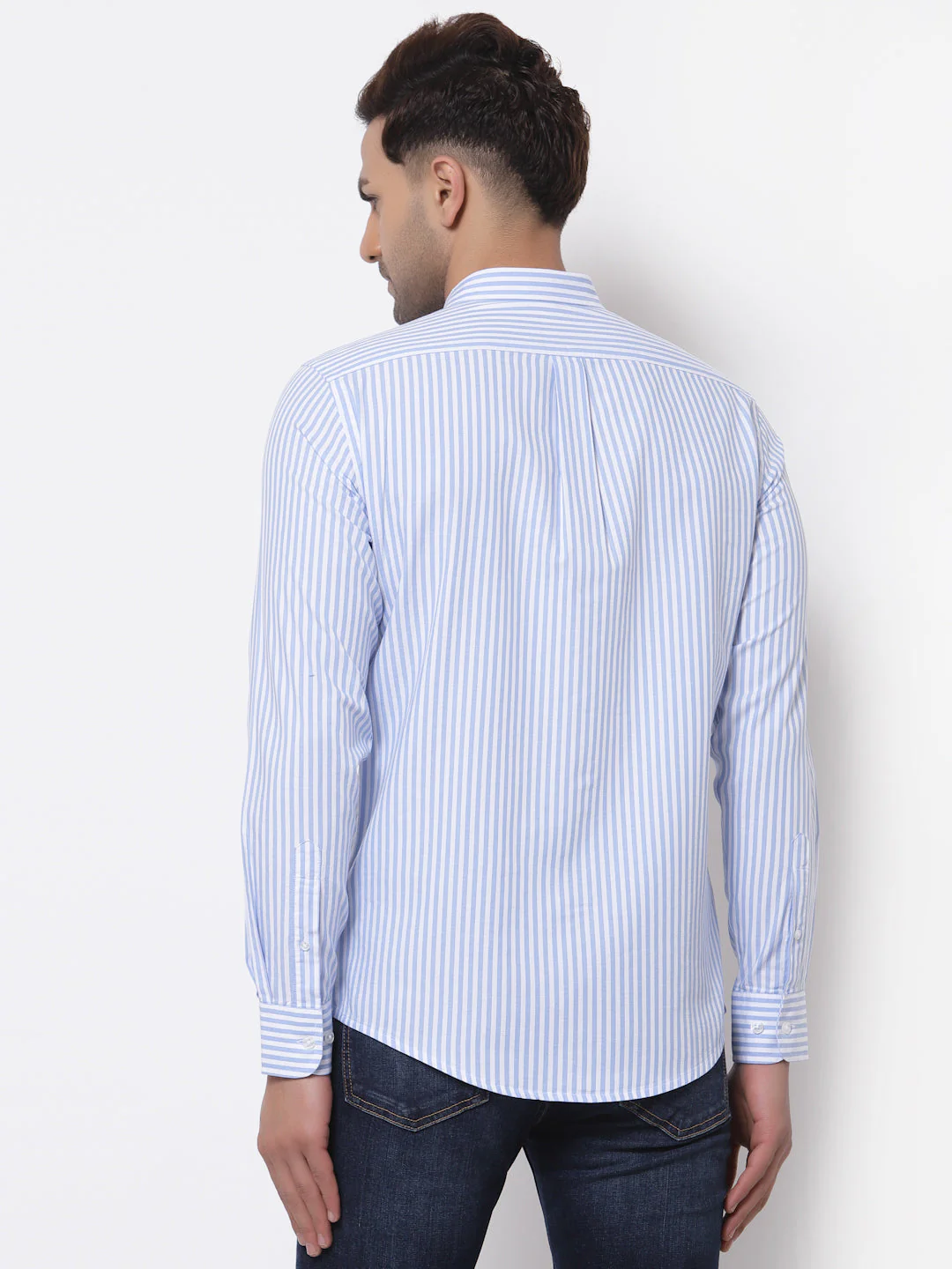Smart Fit Striped Cotton Shirt for Men - Image 4