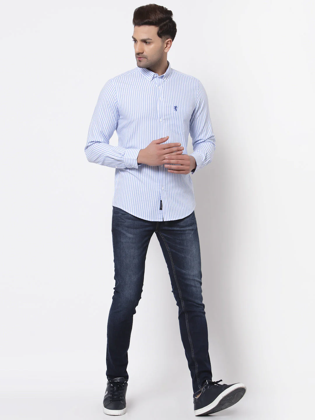 Smart Fit Striped Cotton Shirt for Men - Image 5