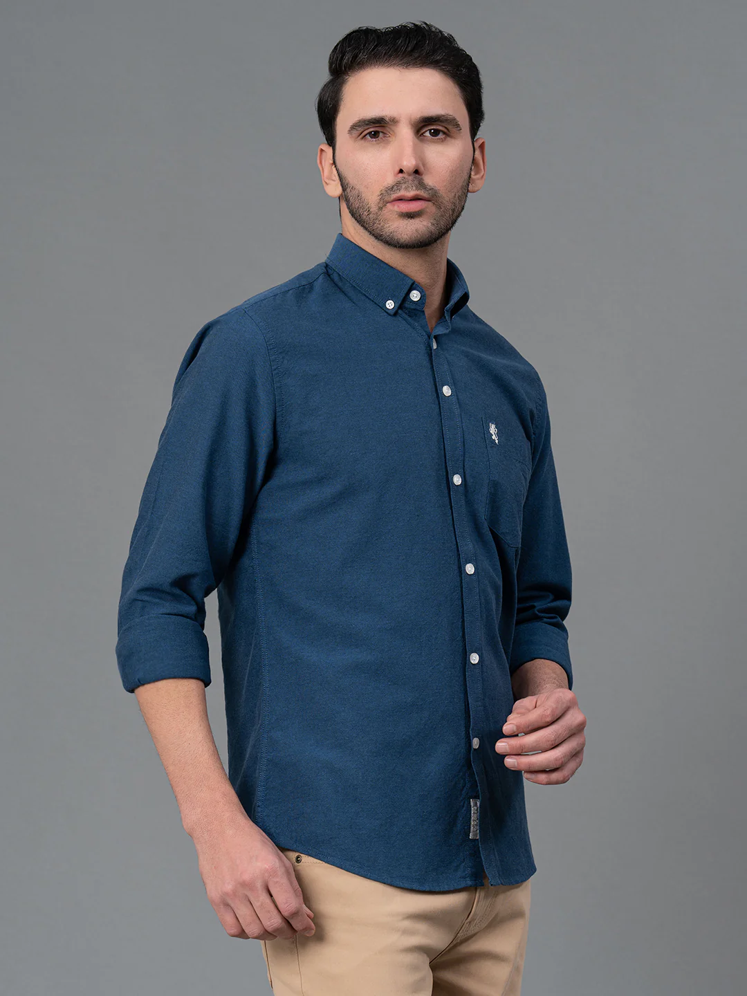Solid Button Down Shirt for Men - Image 2
