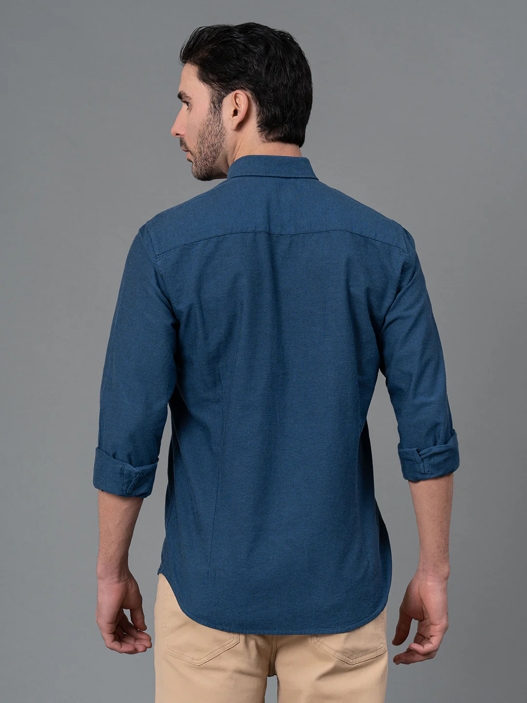 Solid Button Down Shirt for Men - Image 3