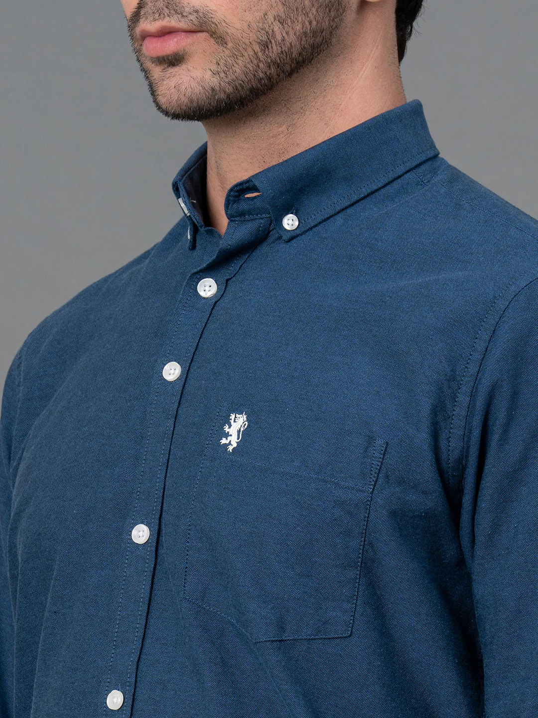 Solid Button Down Shirt for Men - Image 4