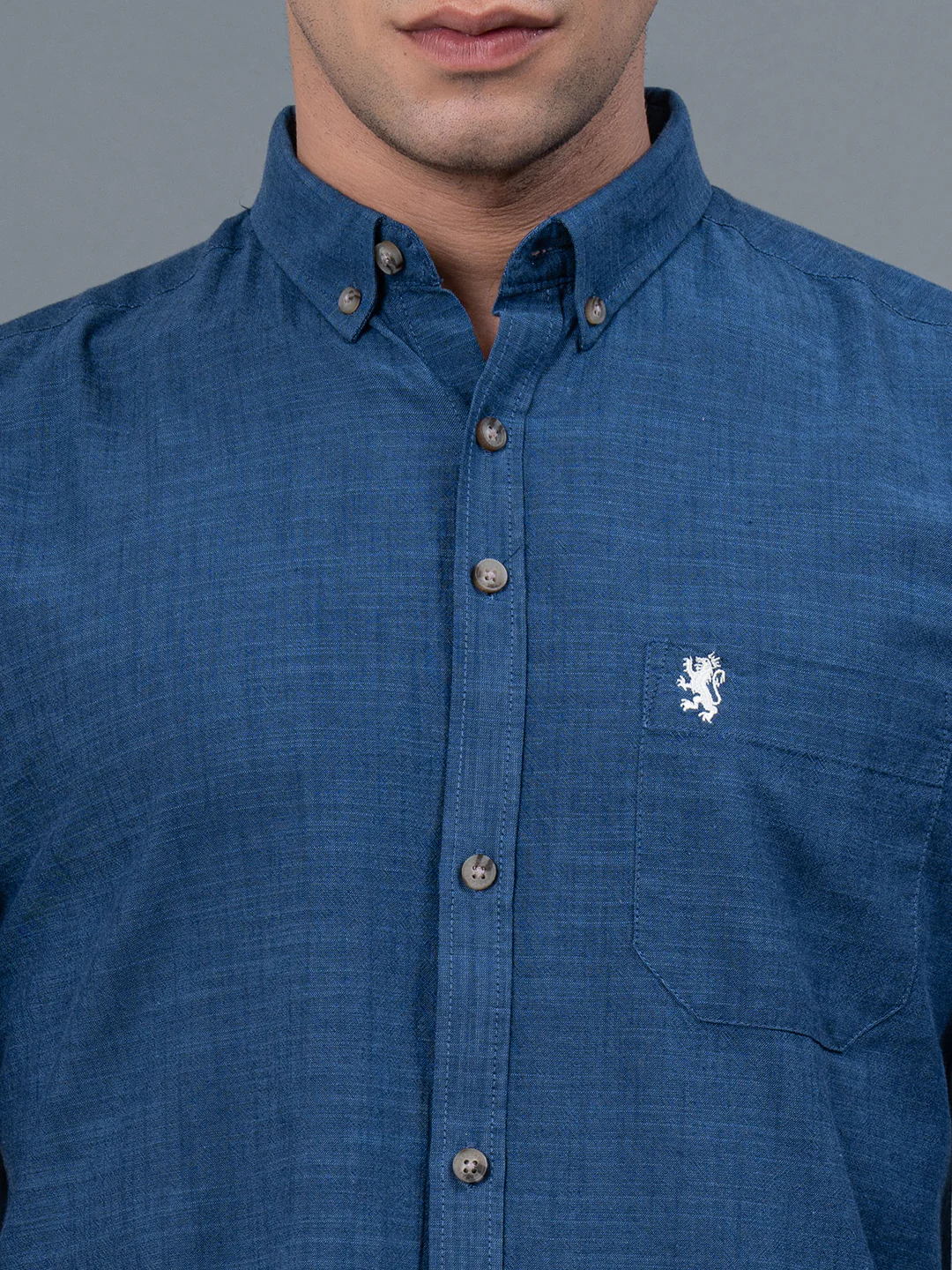 Solid Button Down Shirt for Men - Image 4