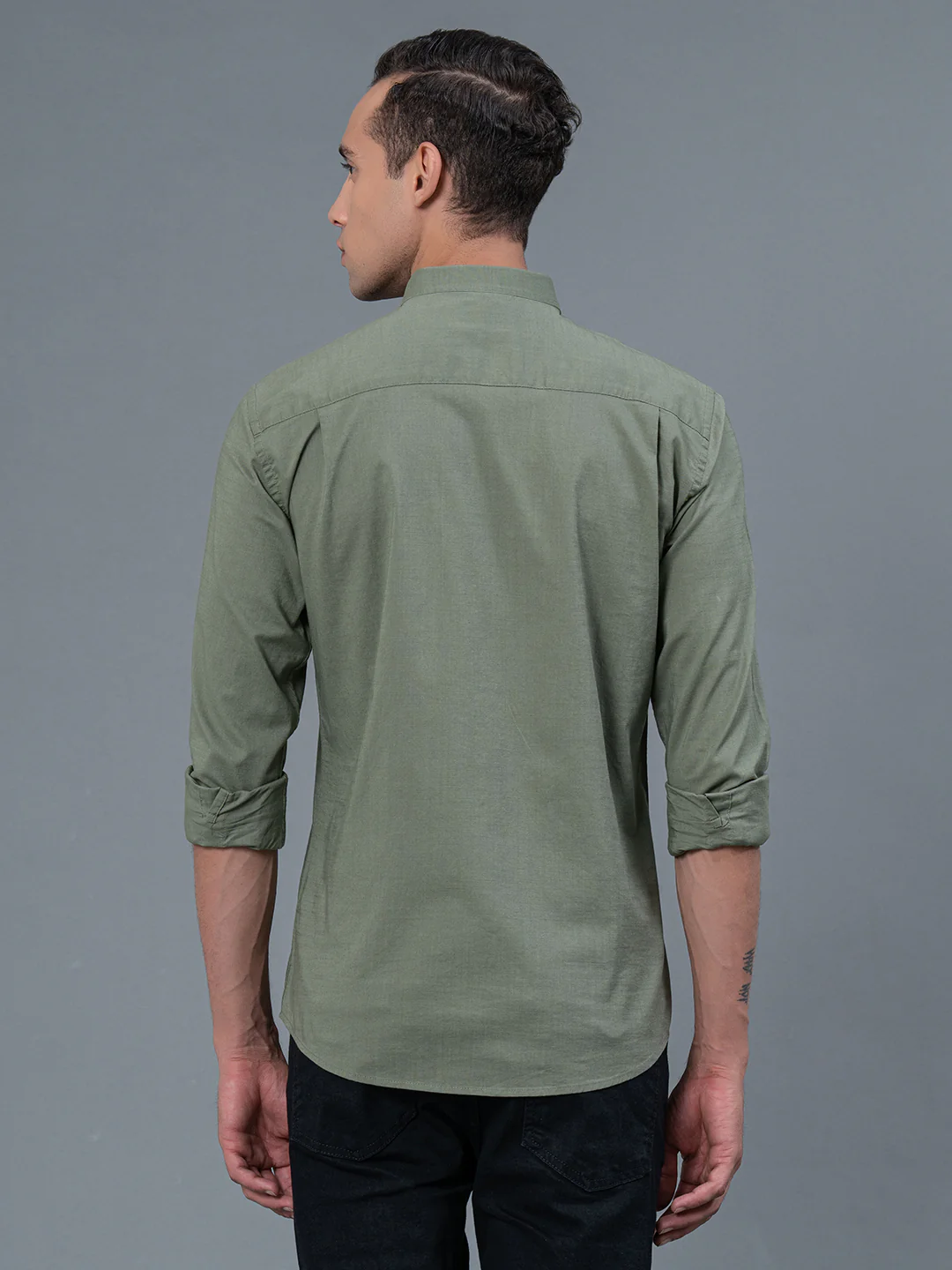 Solid Button Down Shirt for Men - Image 3