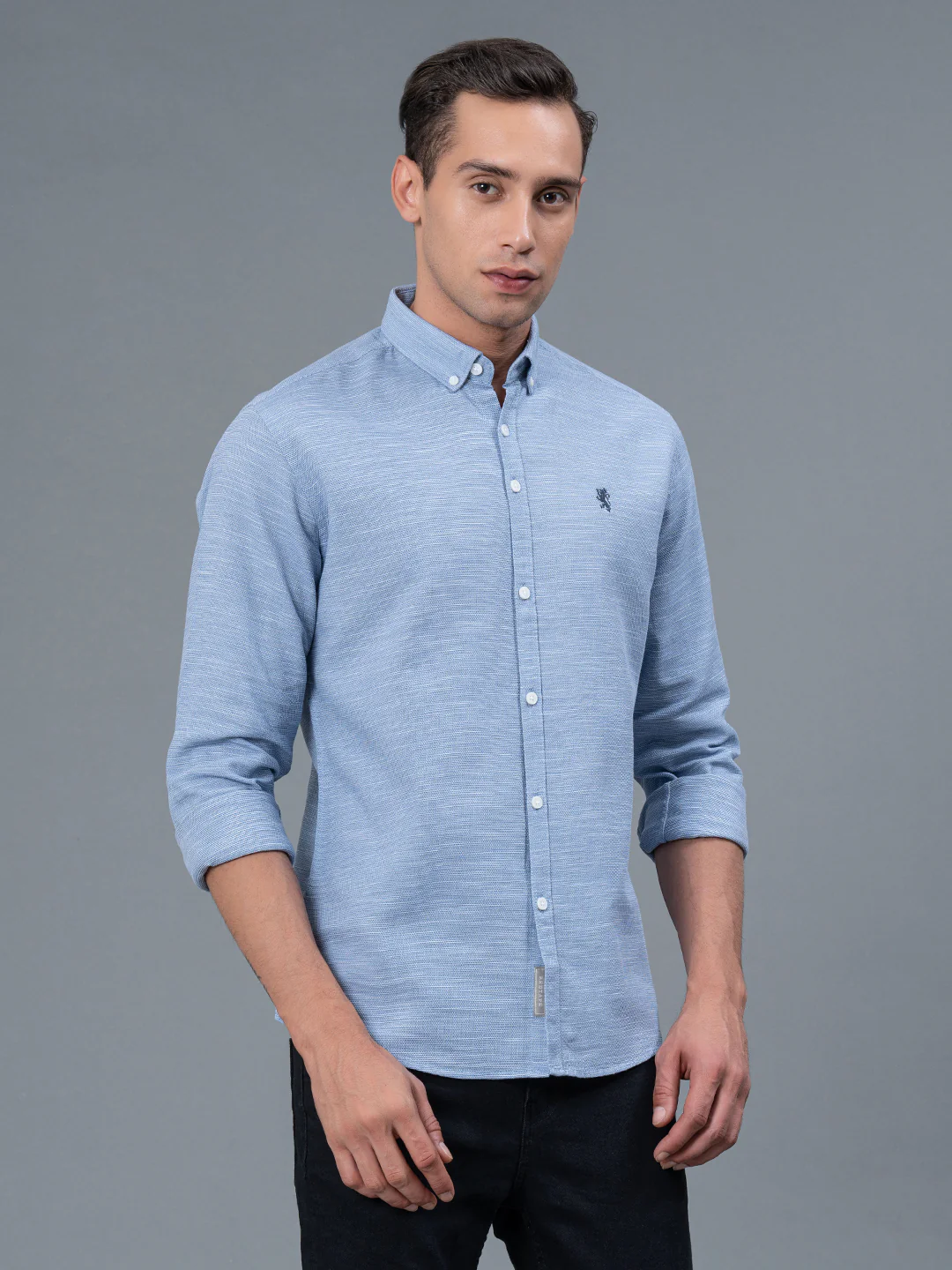 Solid Button Down Shirt for Men - Image 2