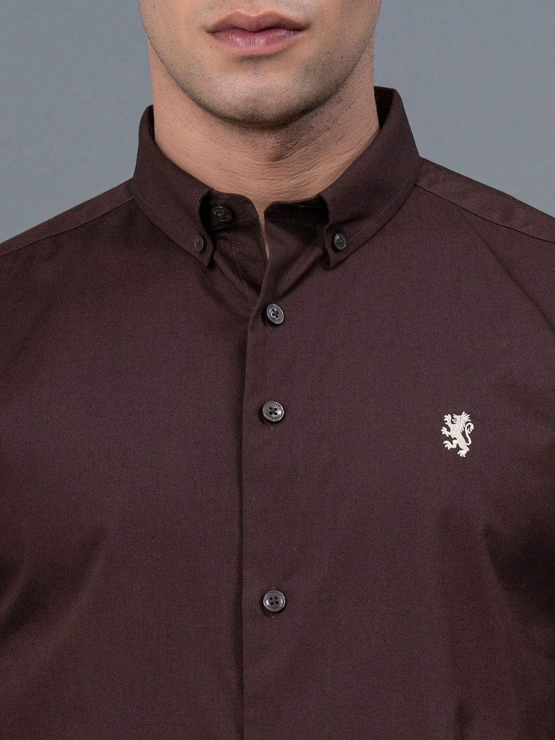 Solid Button Down Shirt for Men - Image 4