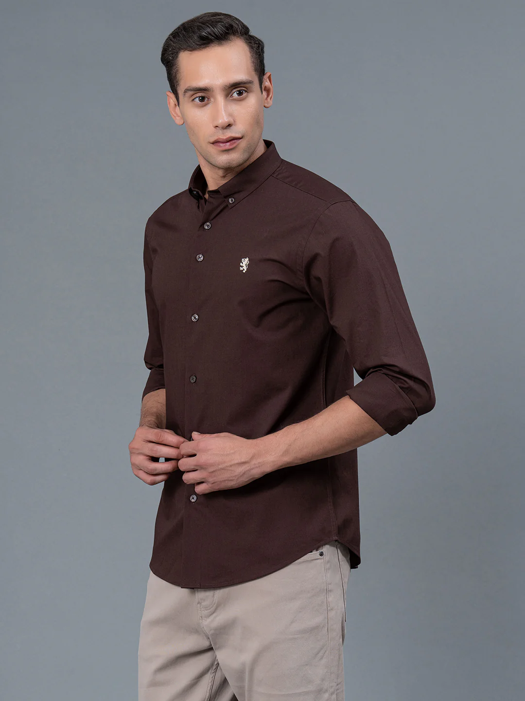 Solid Button Down Shirt for Men - Image 6