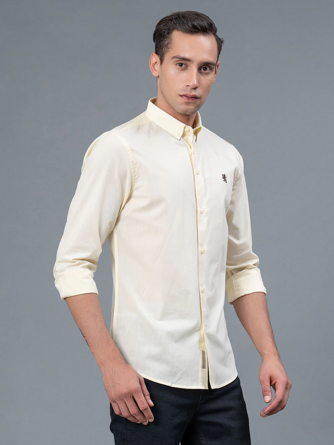 Solid Button Down Shirt for Men - Image 2