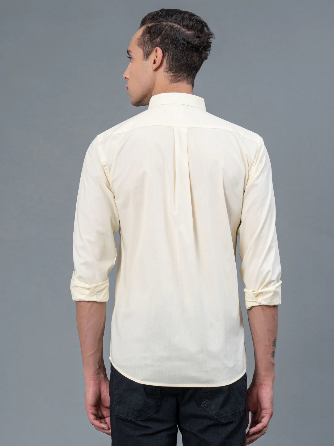 Solid Button Down Shirt for Men - Image 3