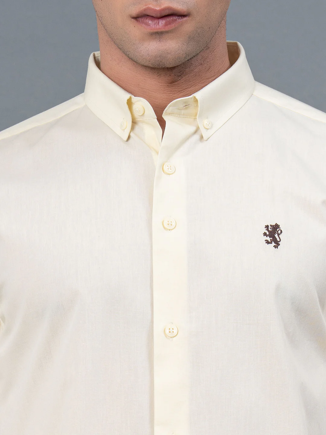 Solid Button Down Shirt for Men - Image 4