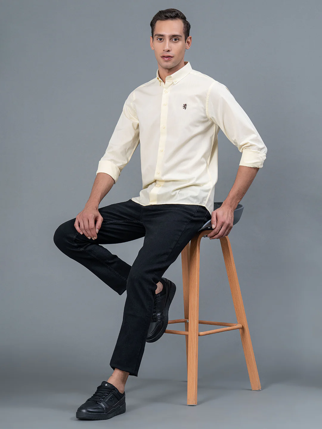 Solid Button Down Shirt for Men - Image 5