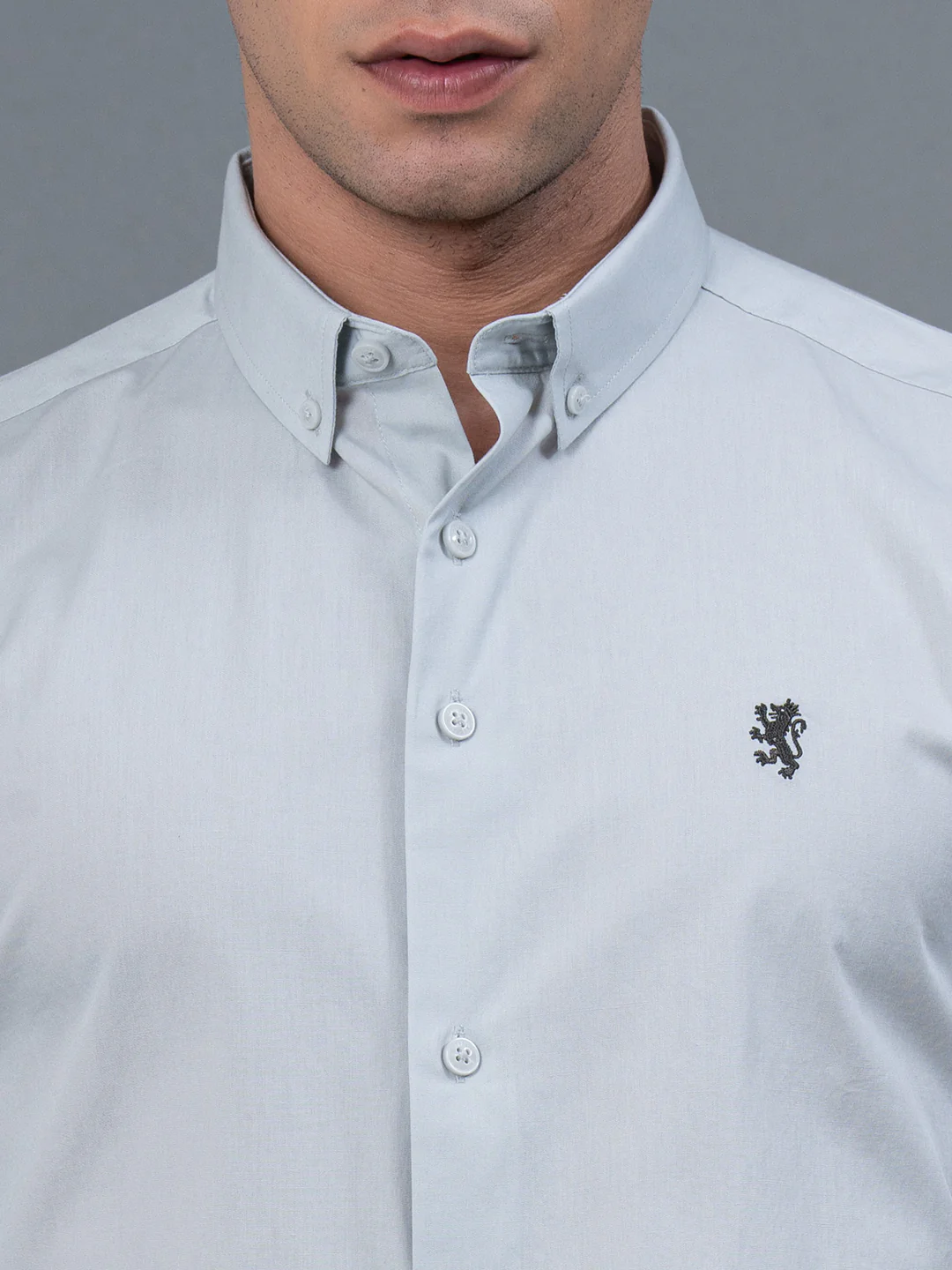 Solid Button Down Shirt for Men - Image 4