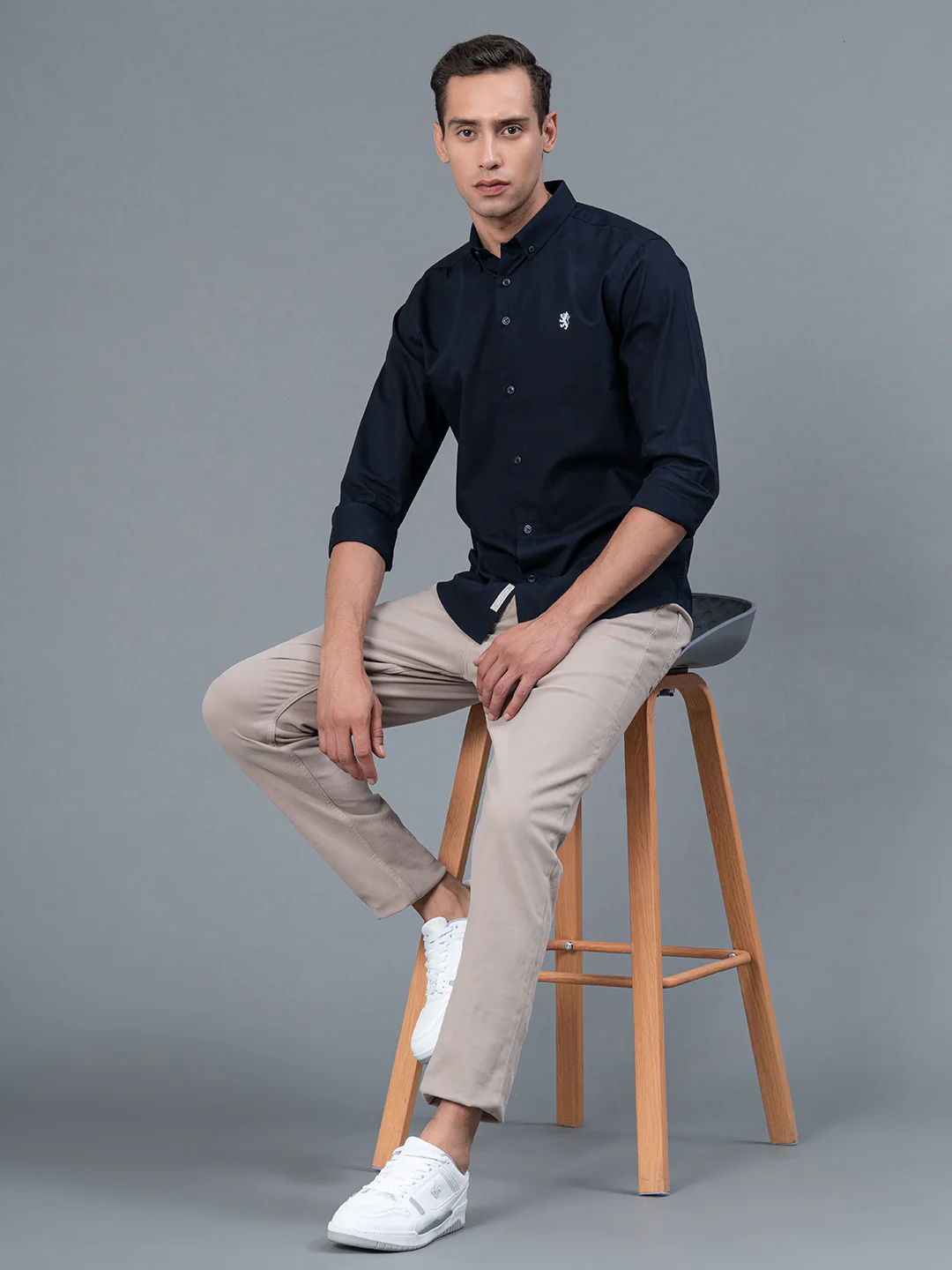 Solid Button Down Shirt for Men - Image 5