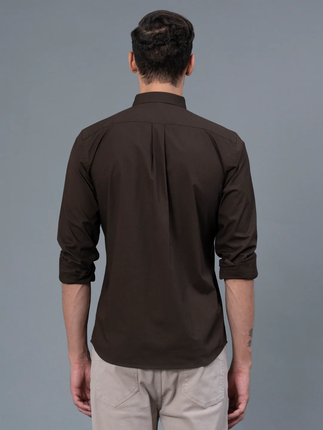 Solid Button Down Shirt for Men - Image 3