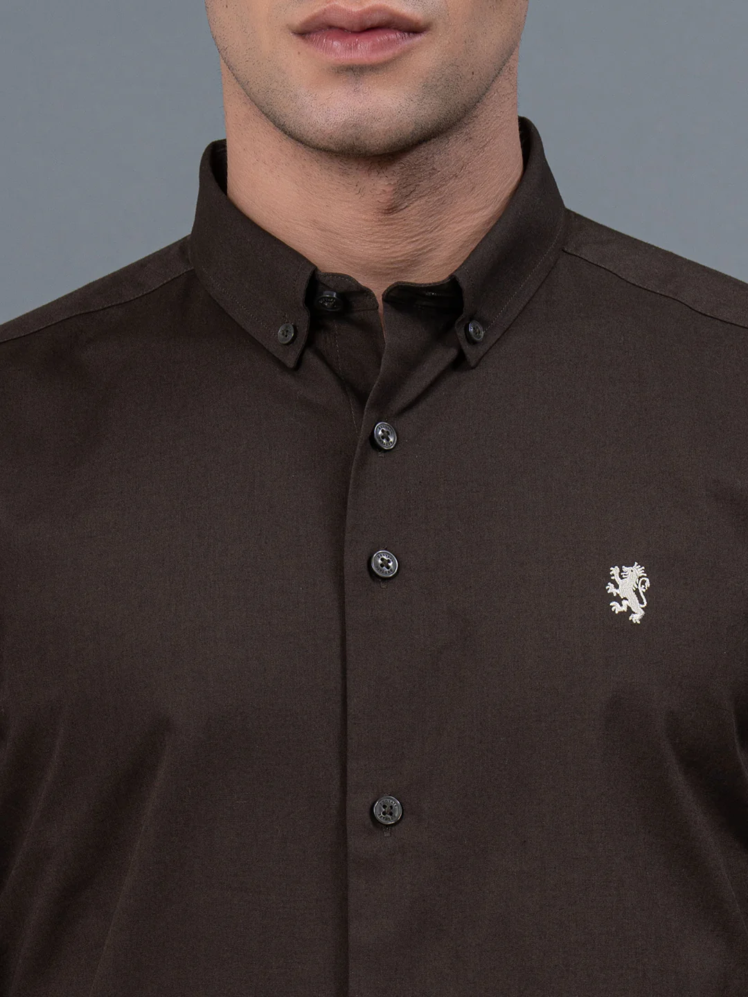 Solid Button Down Shirt for Men - Image 4