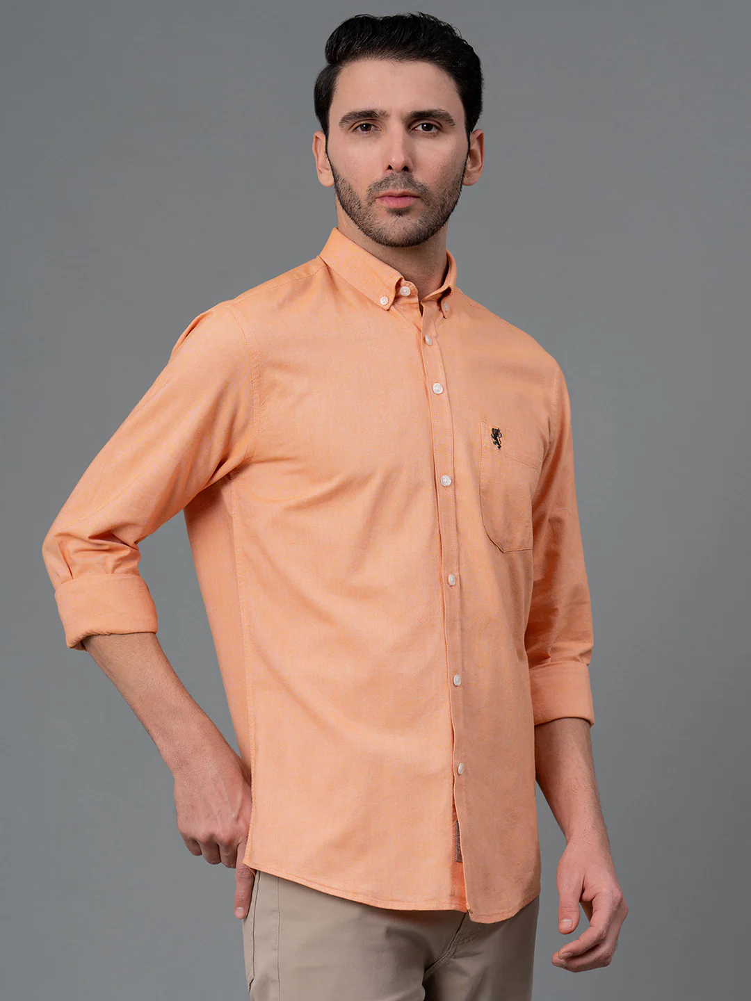 Solid Button Down Shirt for Men - Image 2