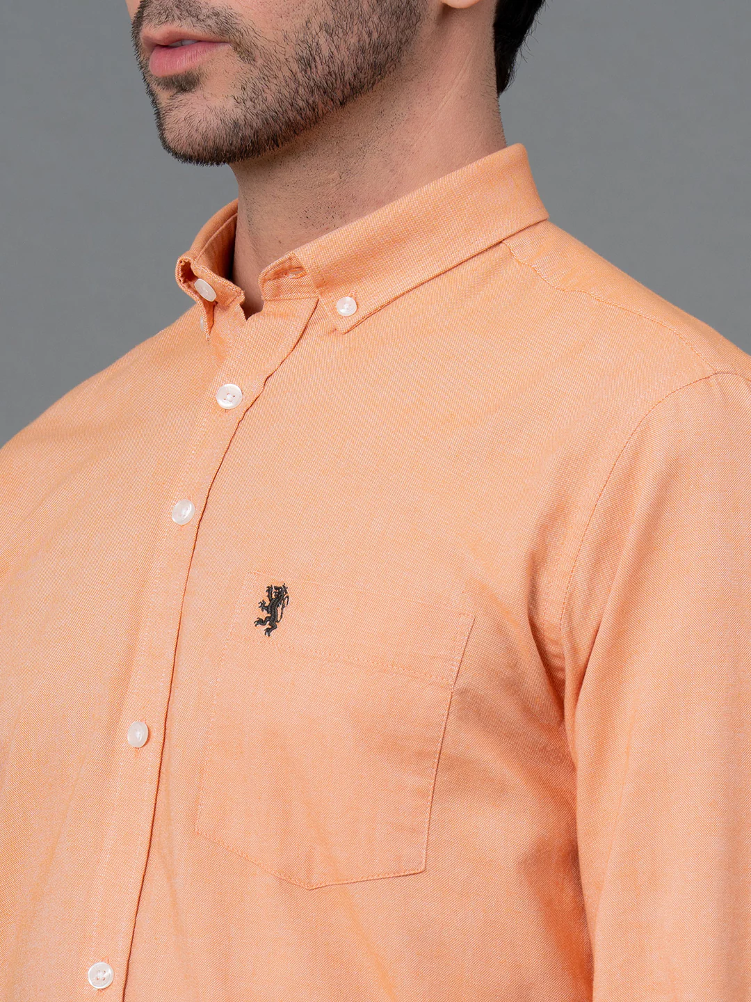Solid Button Down Shirt for Men - Image 4