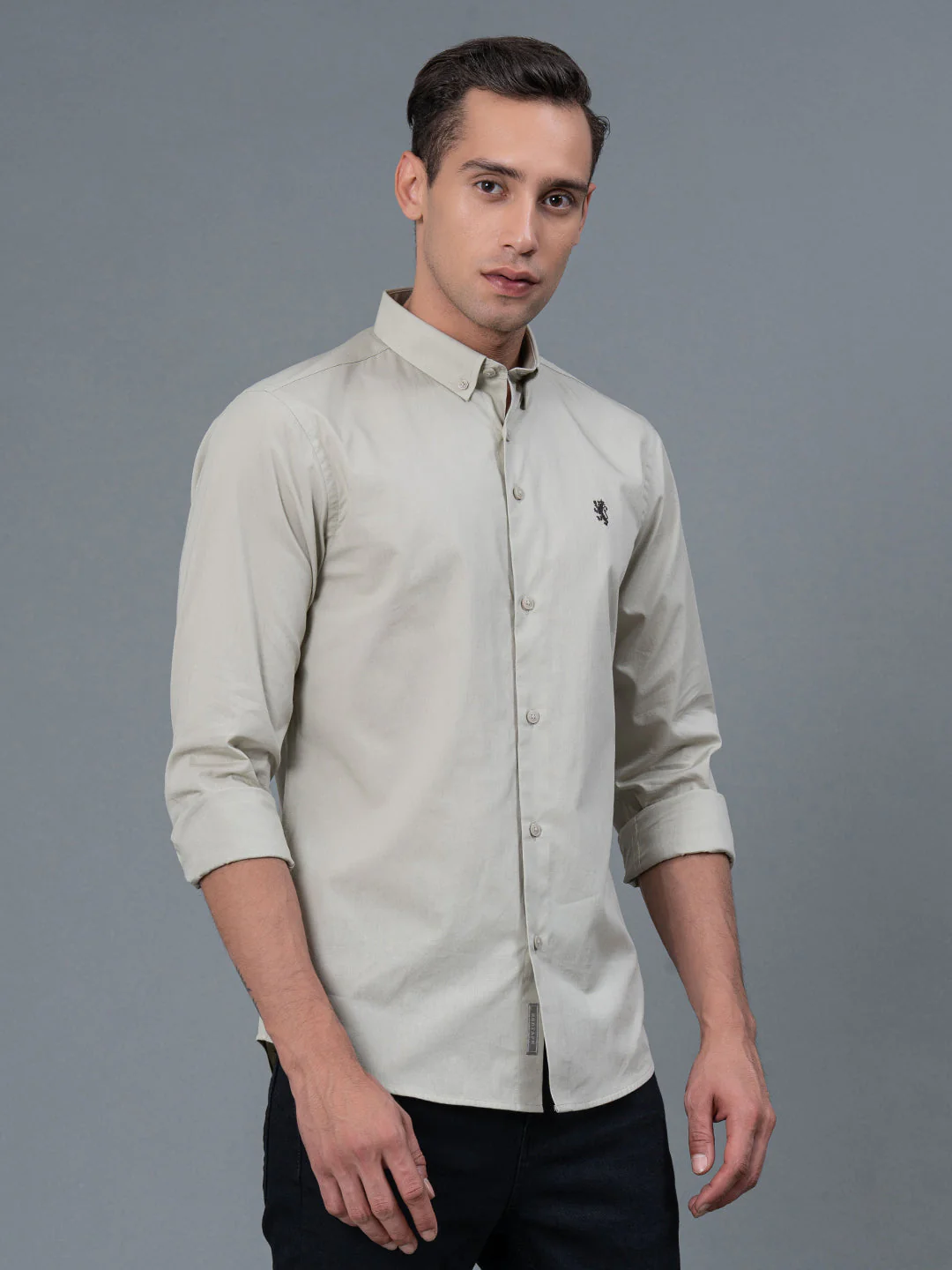 Solid Button Down Shirt for Men - Image 2