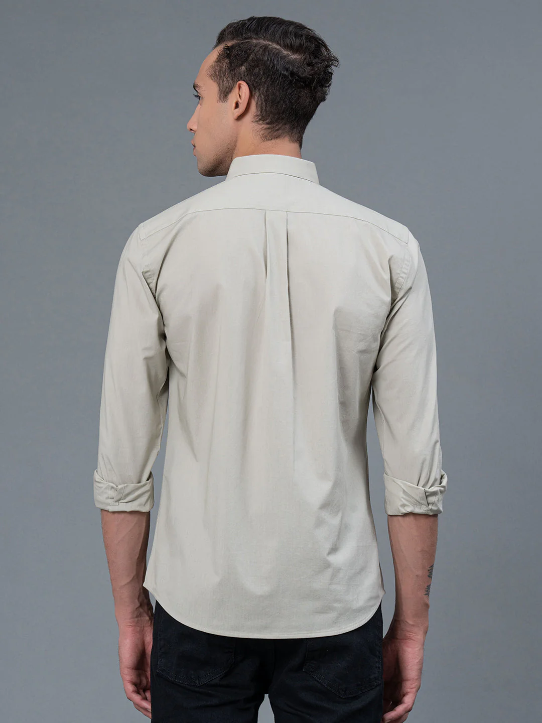 Solid Button Down Shirt for Men - Image 3