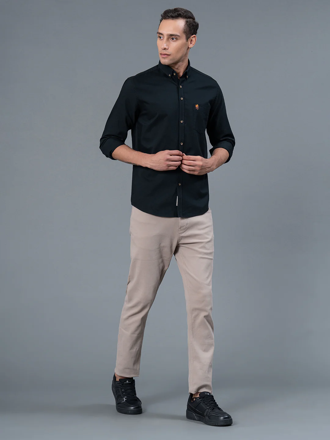 Solid Button Down Shirt for Men - Image 5