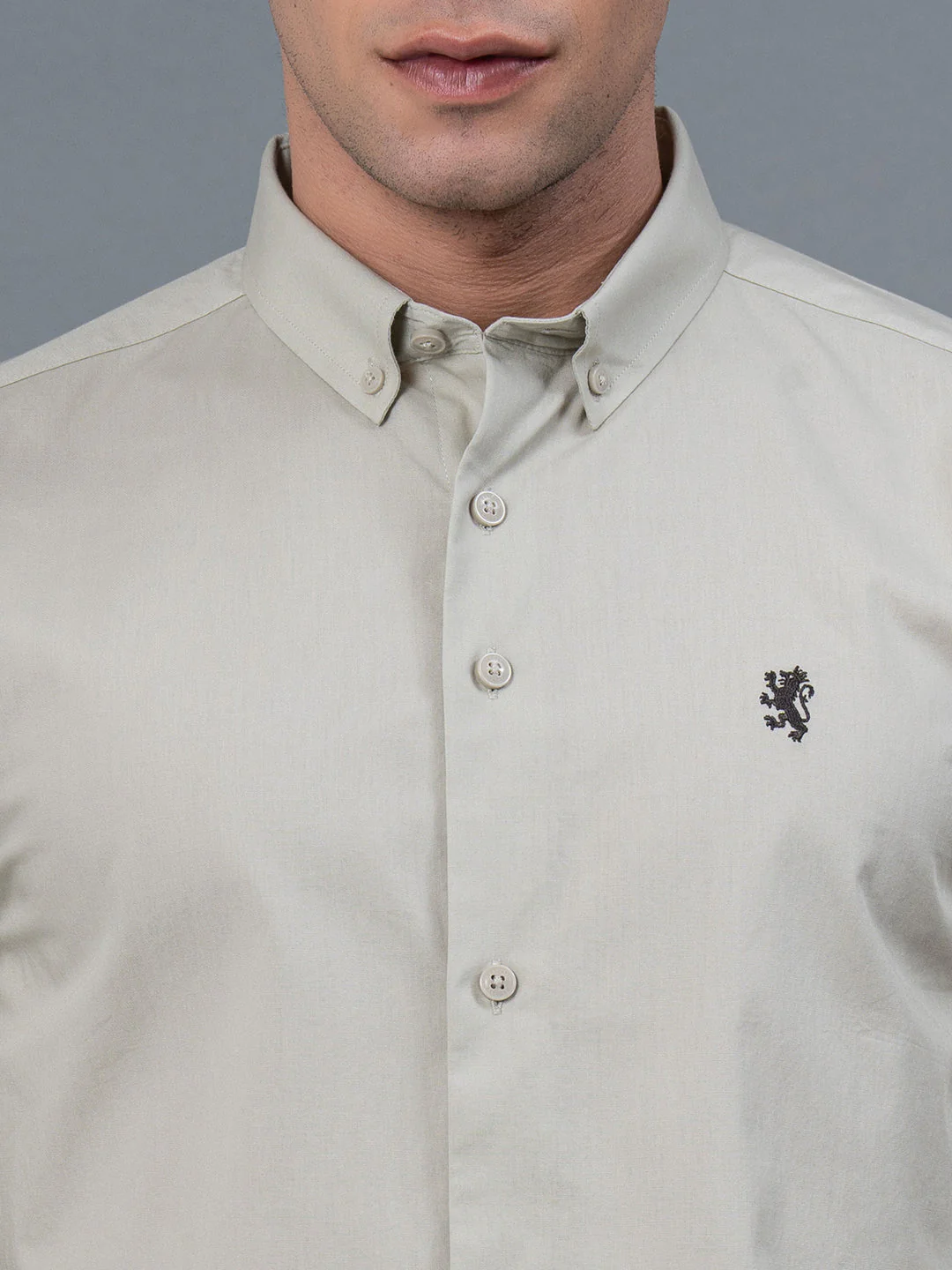 Solid Button Down Shirt for Men - Image 4