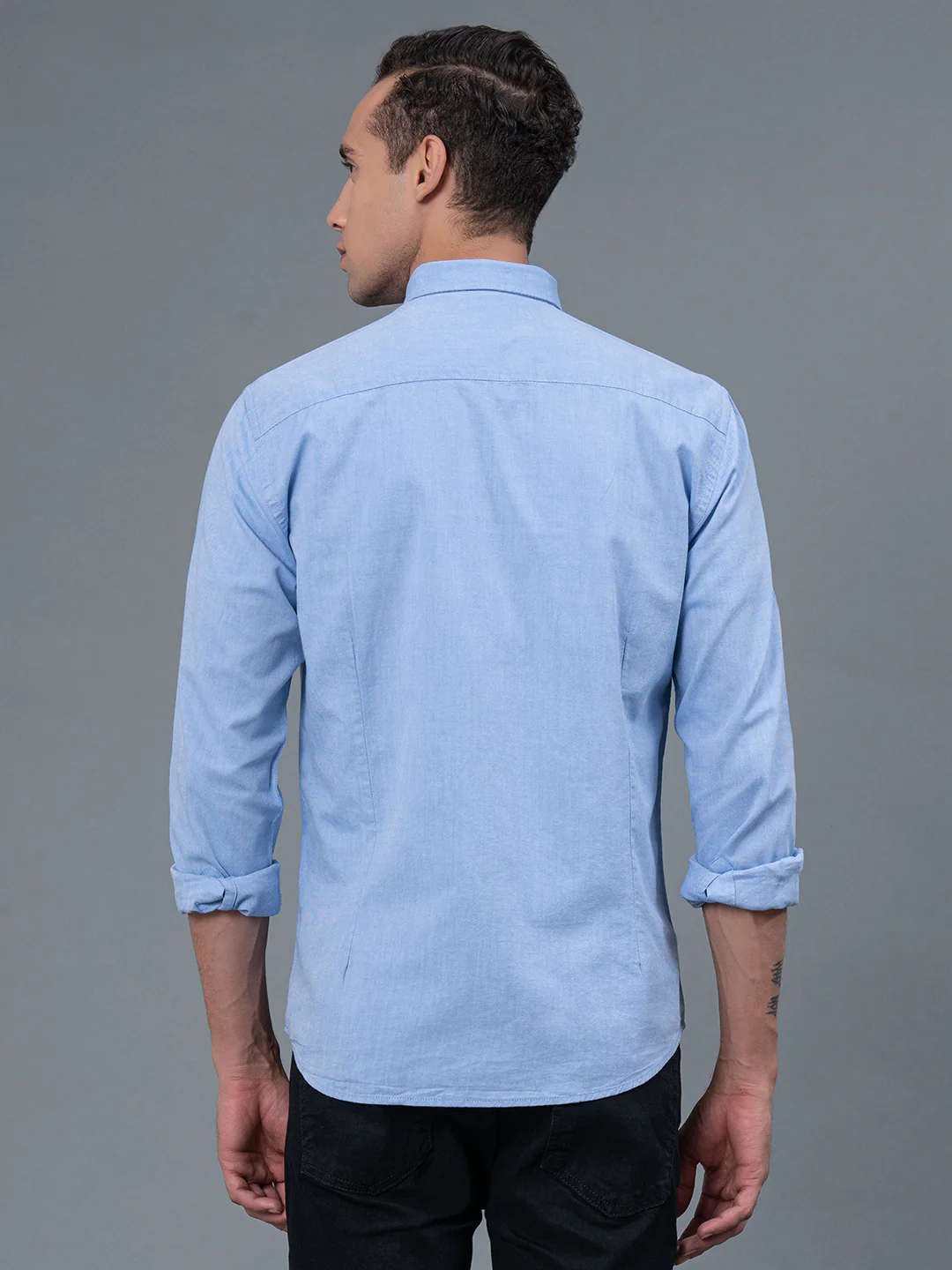 Solid Button Down Shirt for Men - Image 3