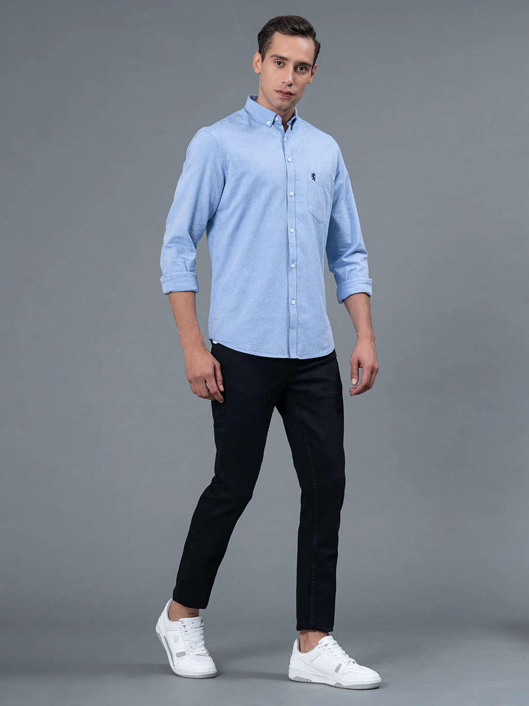 Solid Button Down Shirt for Men - Image 5