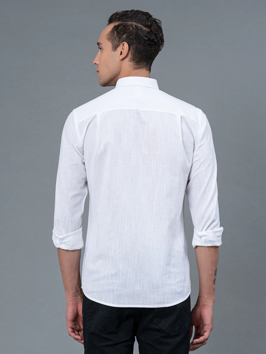 Solid Button Down Shirt for Men - Image 3