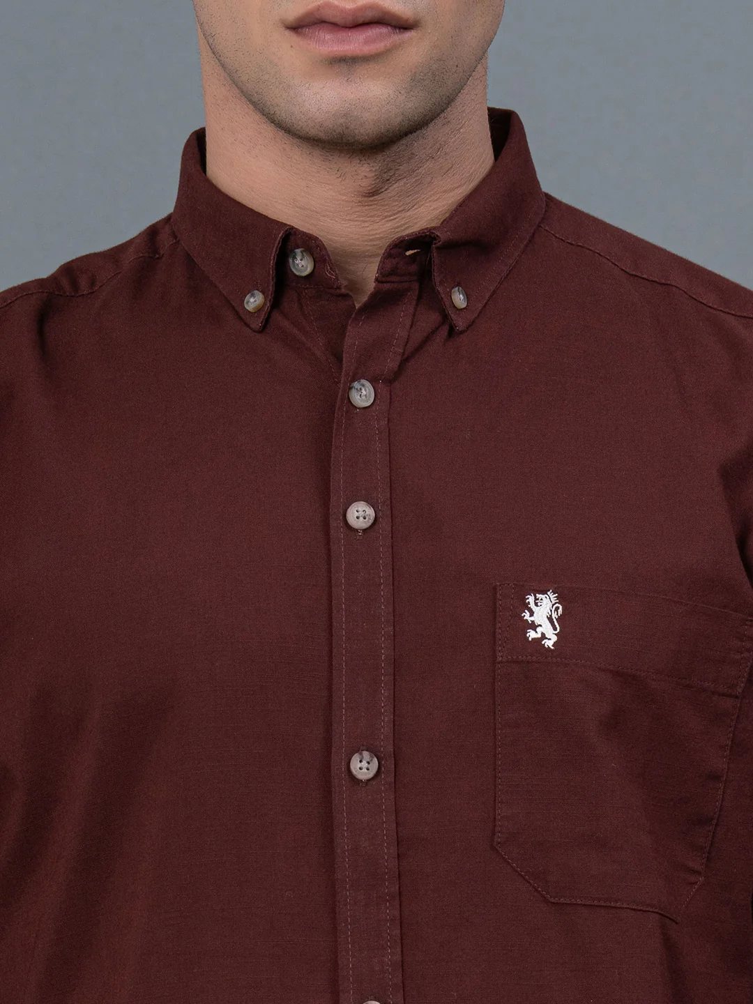 Solid Button Down Shirt for Men - Image 4