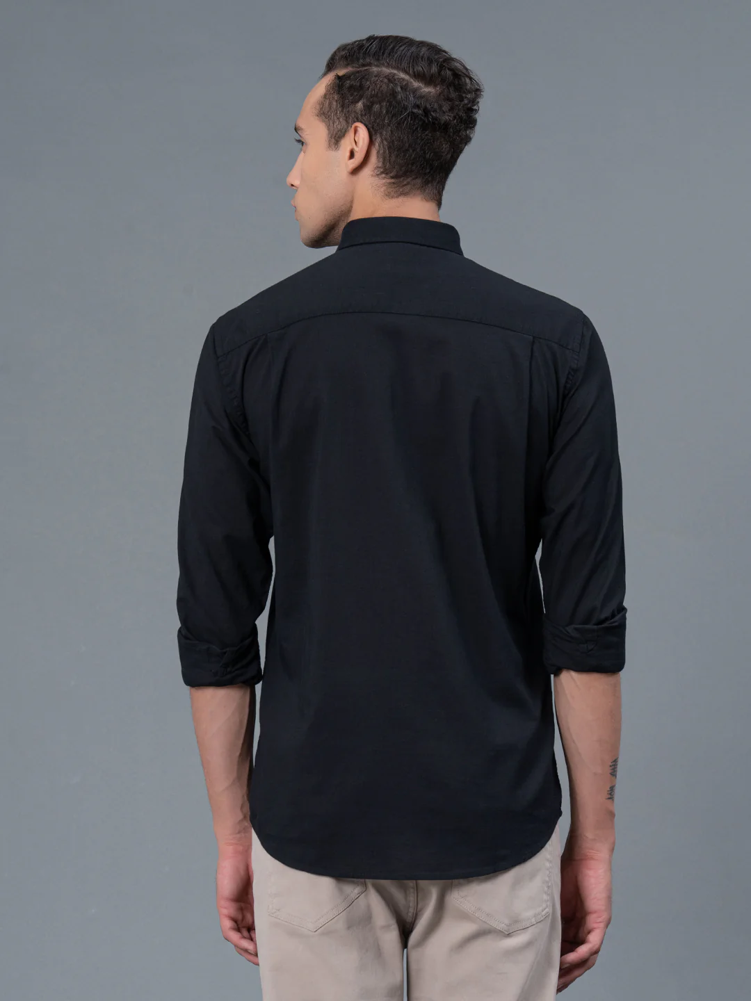 Solid Button Down Shirt for Men - Image 3