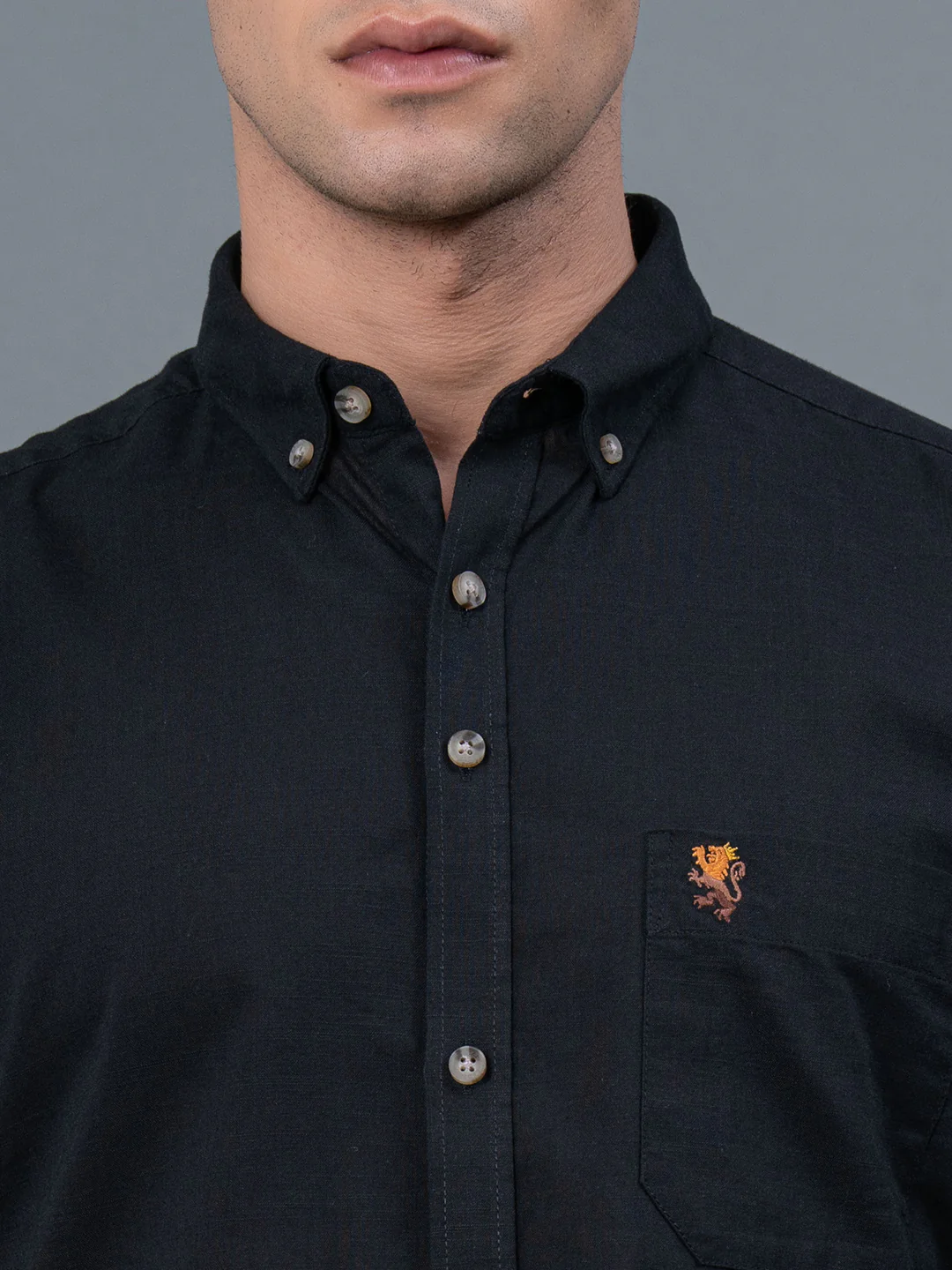 Solid Button Down Shirt for Men - Image 4