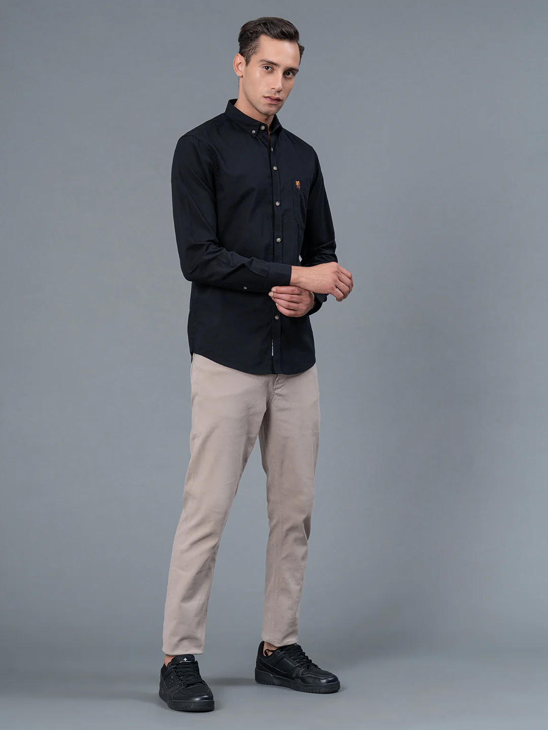 Solid Button Down Shirt for Men - Image 5