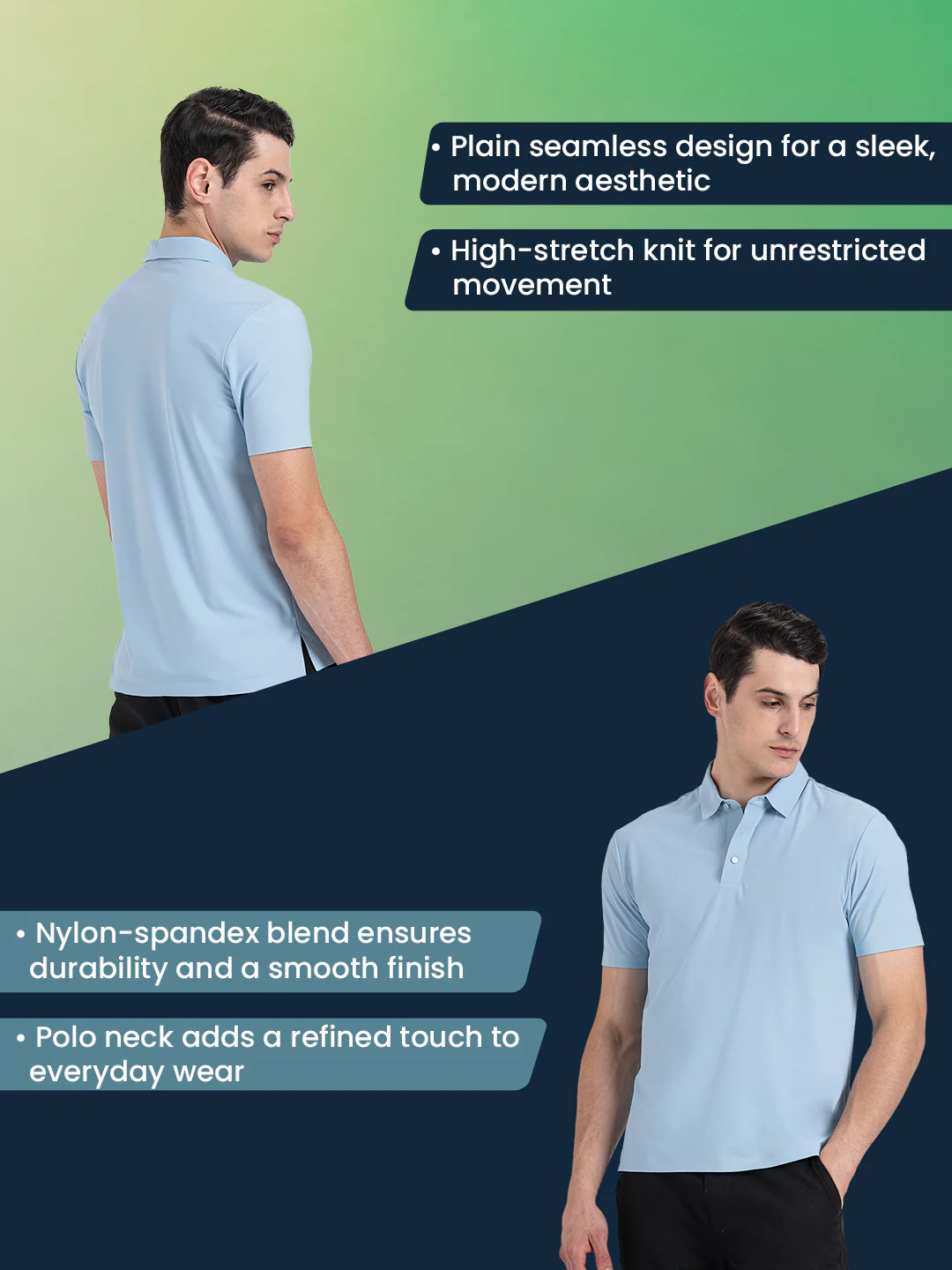 Solid Polo T-Shirt for Men - Image 2