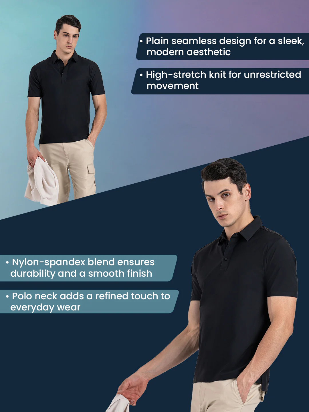 Solid Polo T-Shirt for Men - Image 2