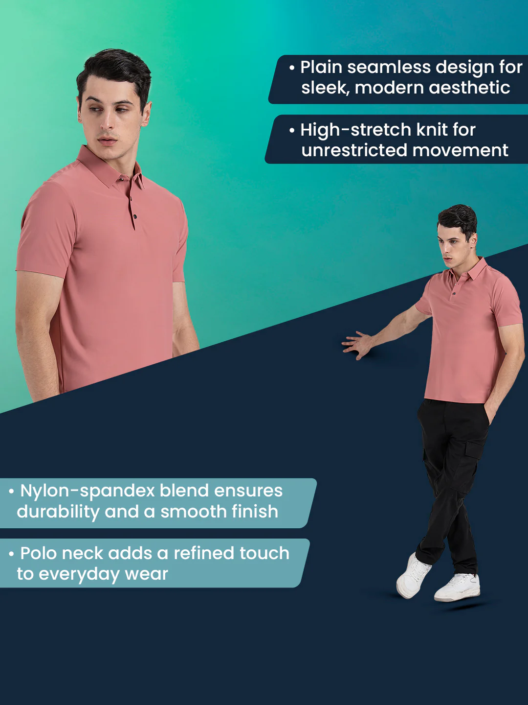 Solid Polo T-Shirt for Men - Image 2