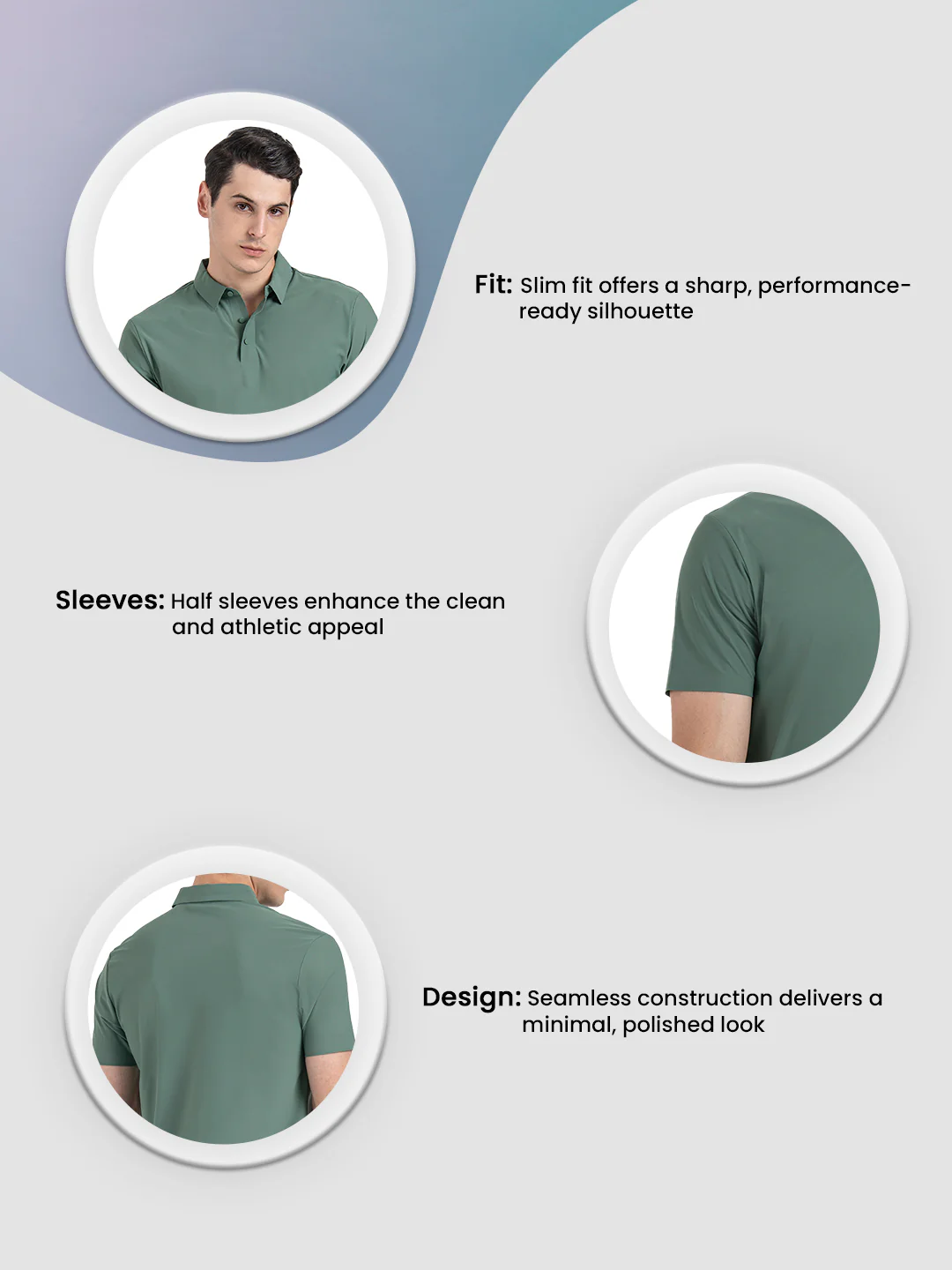 Solid Polo T-Shirt for Men - Image 3