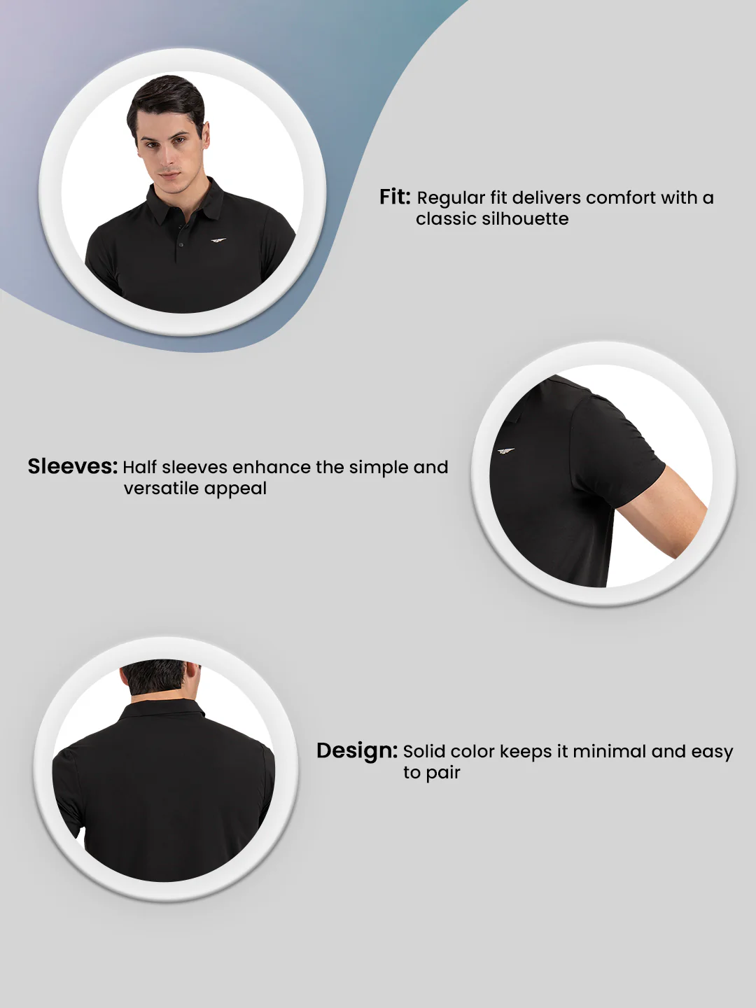Solid Polo T-Shirt for Men - Image 3