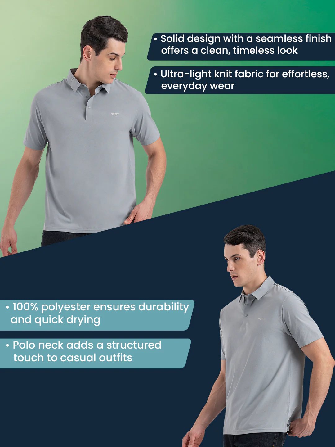 Solid Polo T-Shirt for Men - Image 2