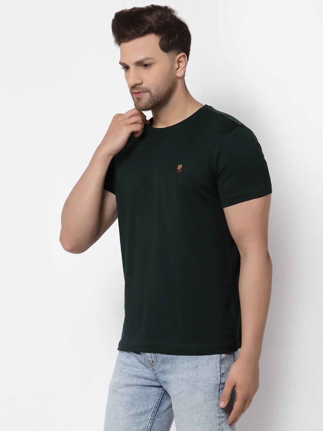 Solid Round Neck T-Shirt for Men - Image 2