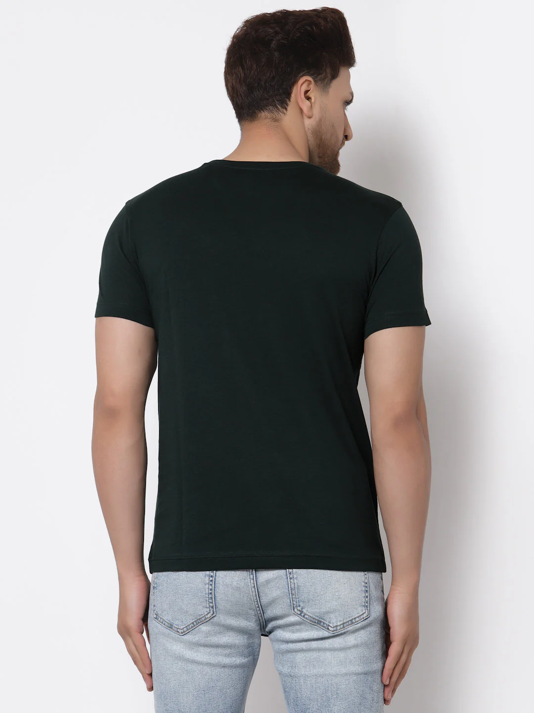 Solid Round Neck T-Shirt for Men - Image 3