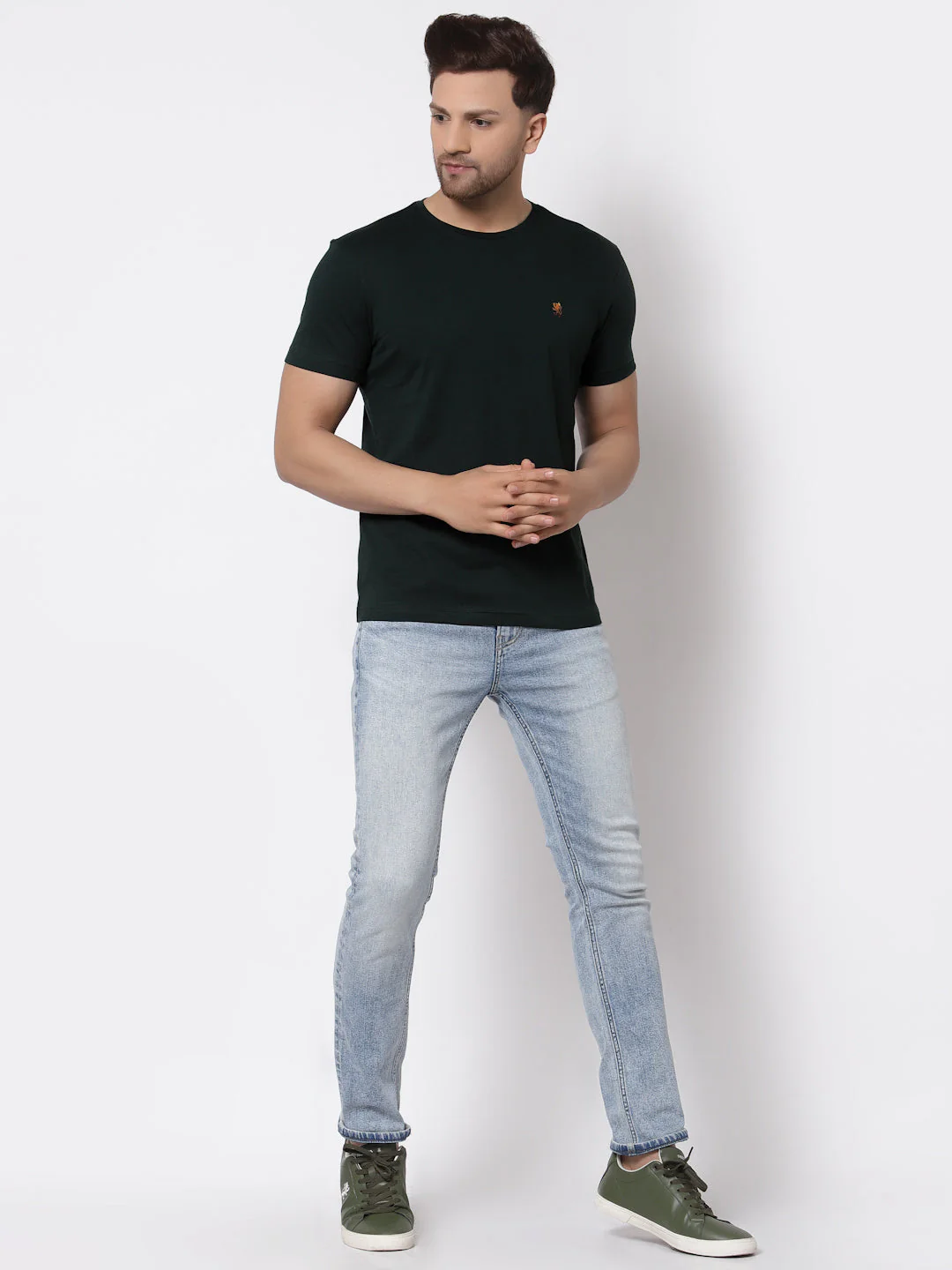 Solid Round Neck T-Shirt for Men - Image 5