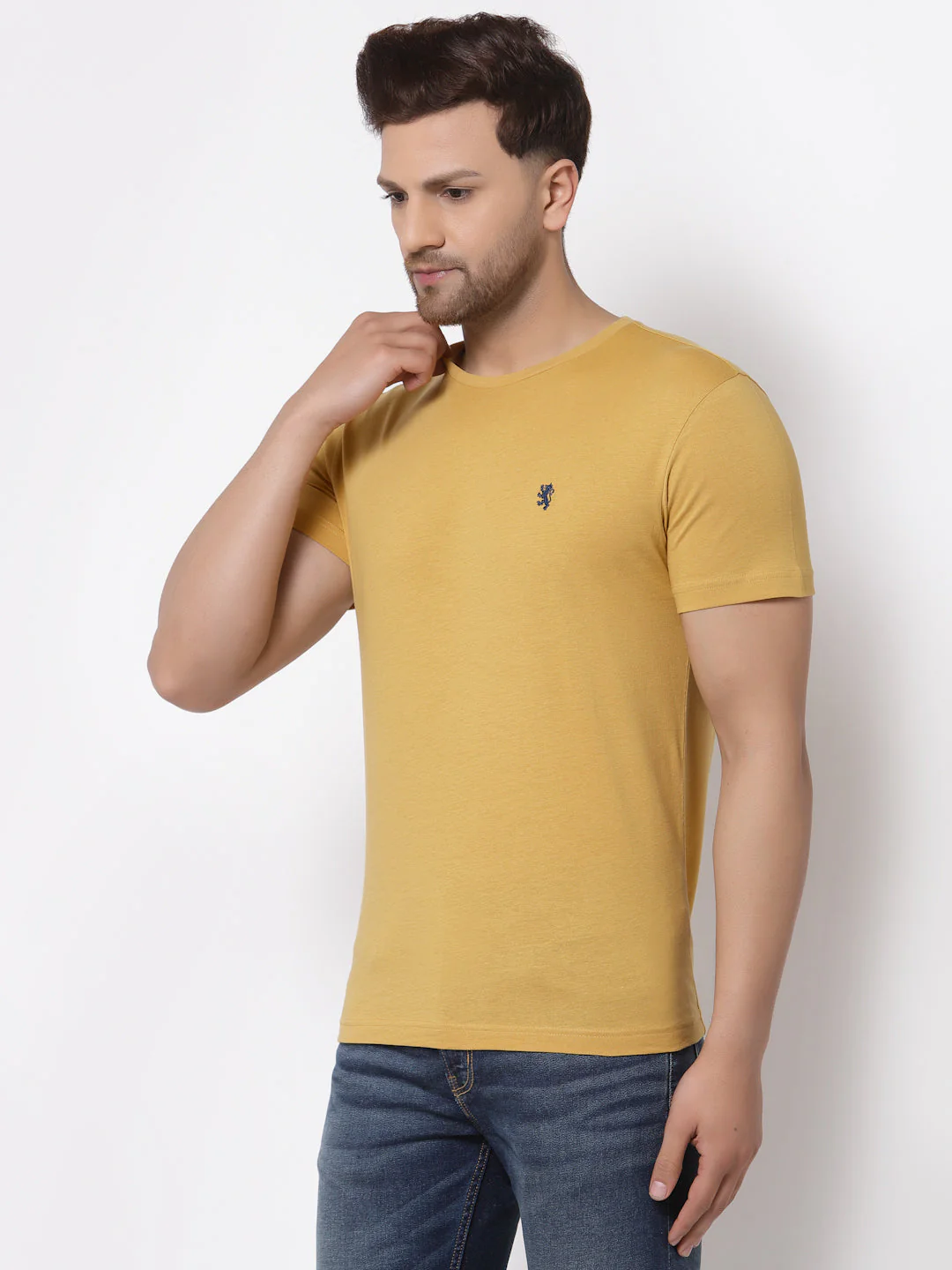 Solid Round Neck T-Shirt for Men - Image 2