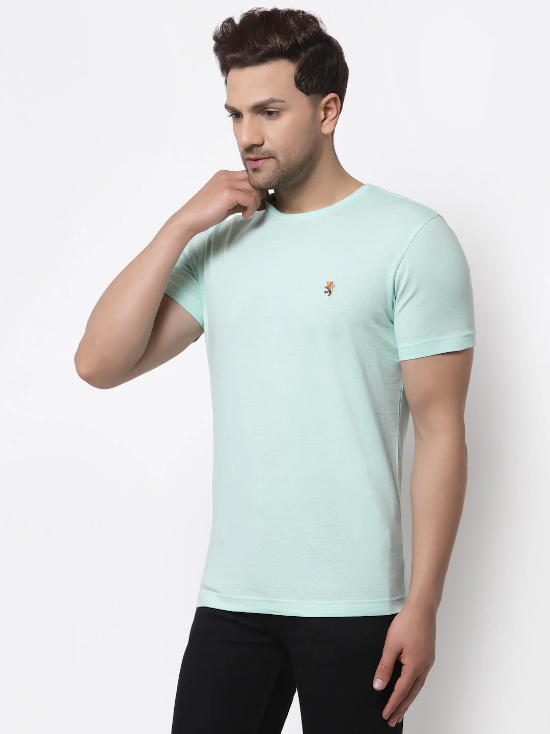 Solid Round Neck T-Shirt for Men - Image 2