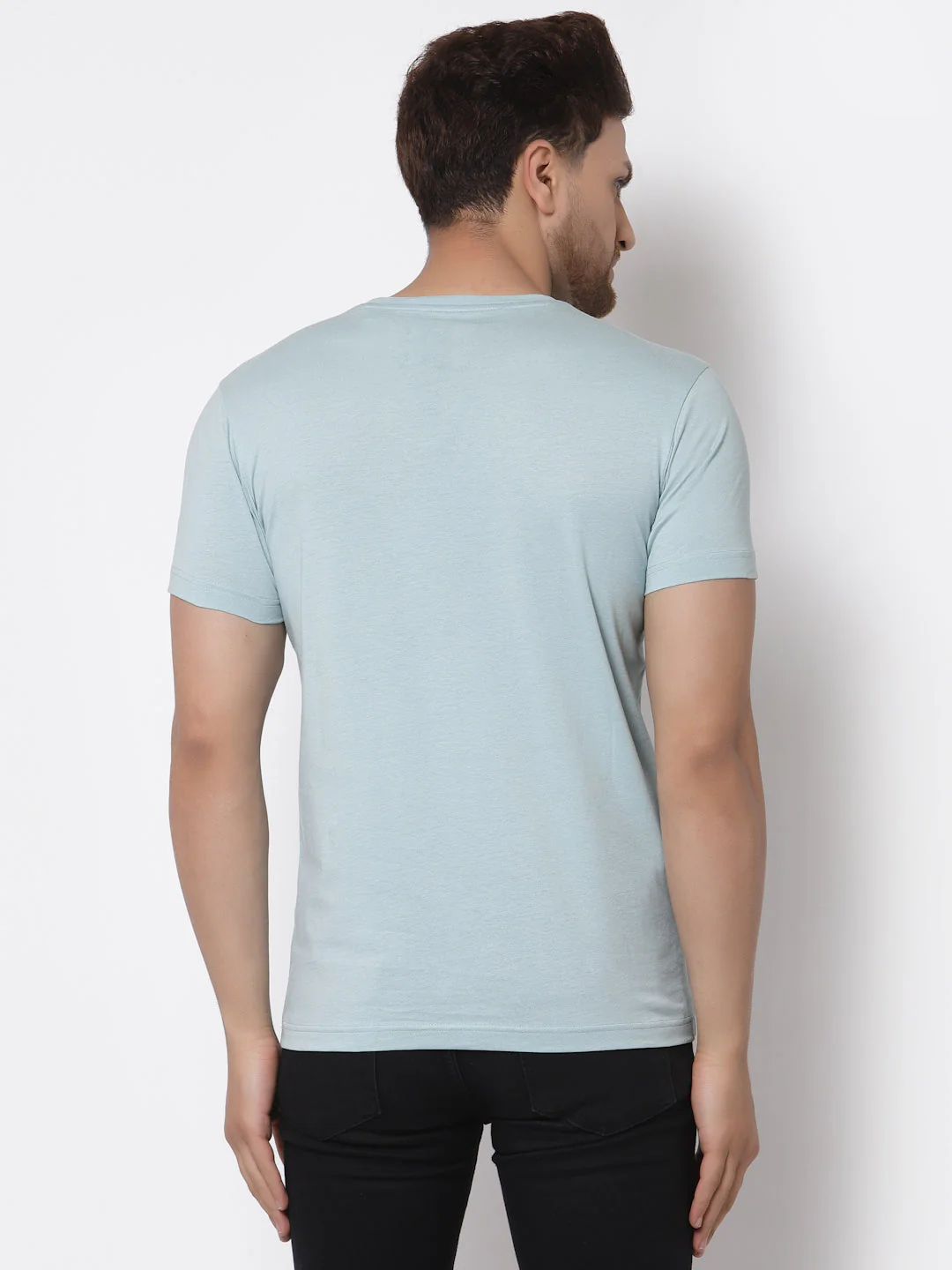 Solid Round Neck T-Shirt for Men - Image 3