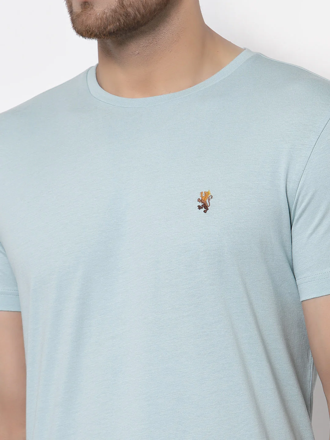 Solid Round Neck T-Shirt for Men - Image 4