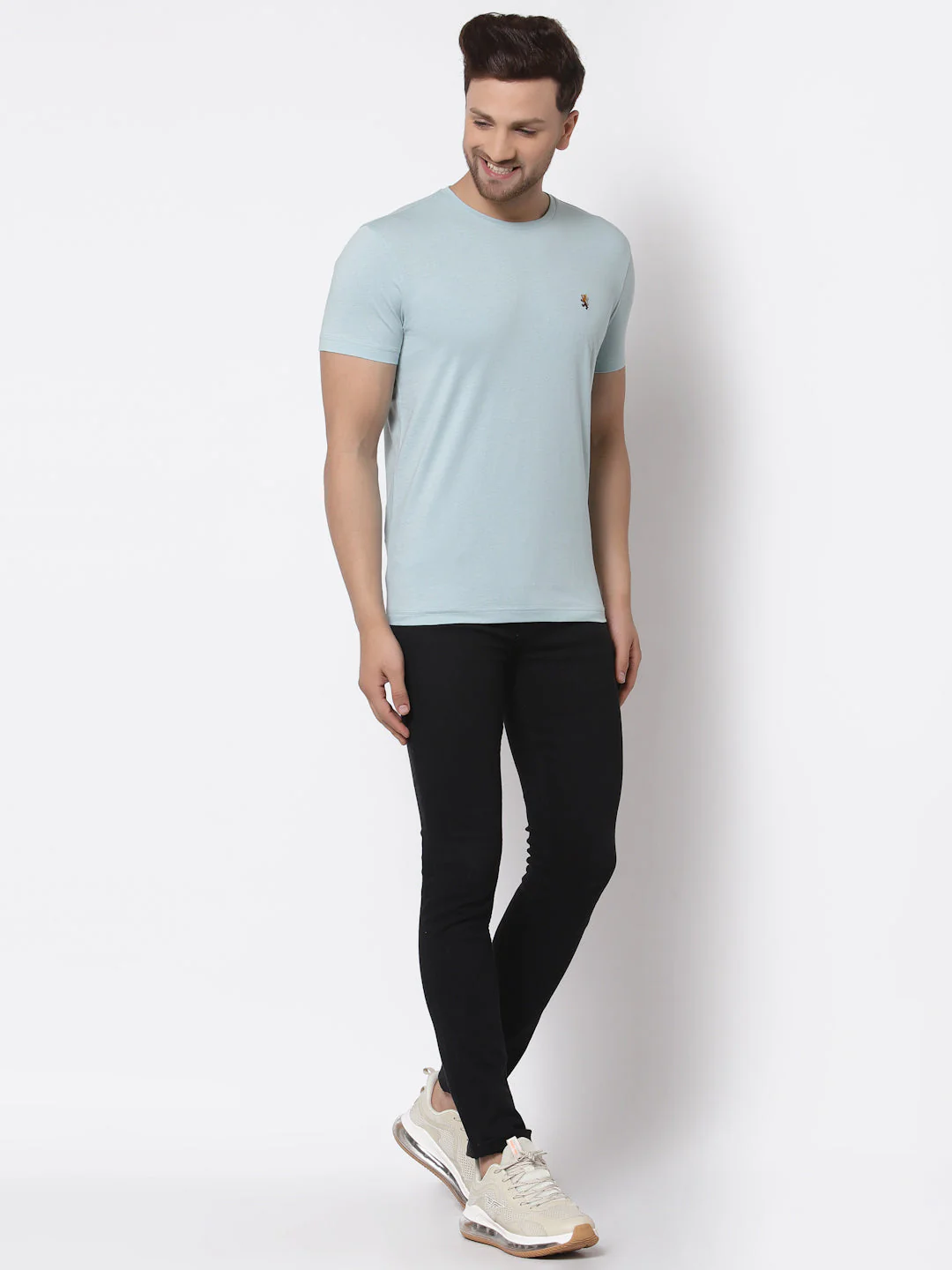 Solid Round Neck T-Shirt for Men - Image 5