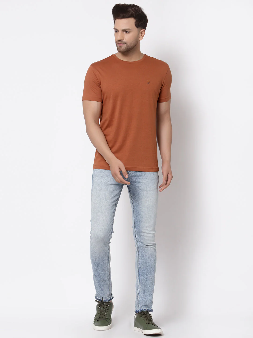 Solid Round Neck T-Shirt for Men - Image 5