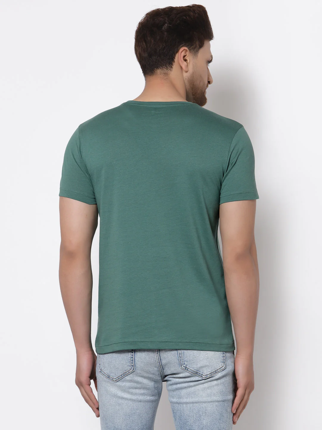 Solid Round Neck T-Shirt for Men - Image 3