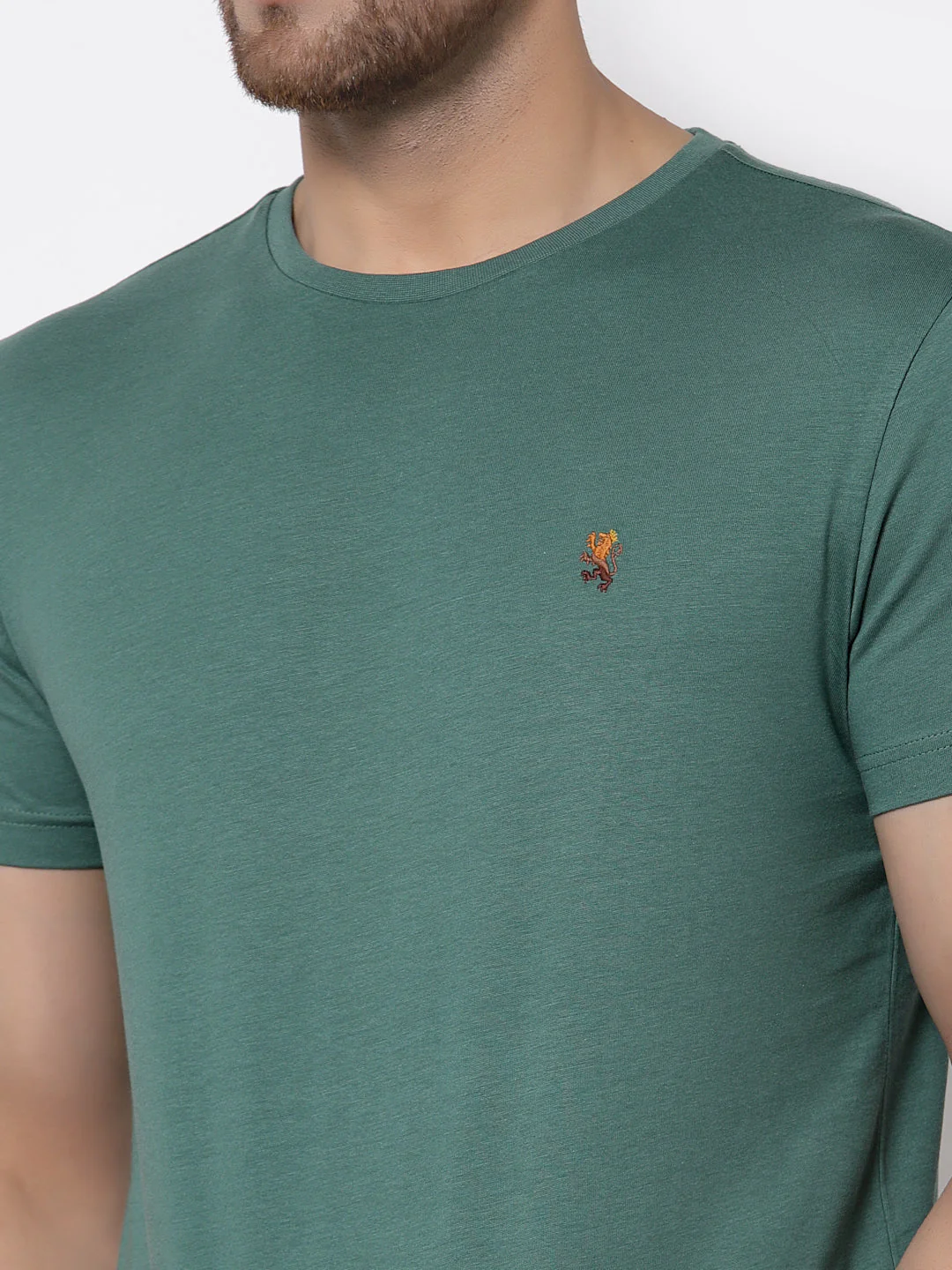 Solid Round Neck T-Shirt for Men - Image 4