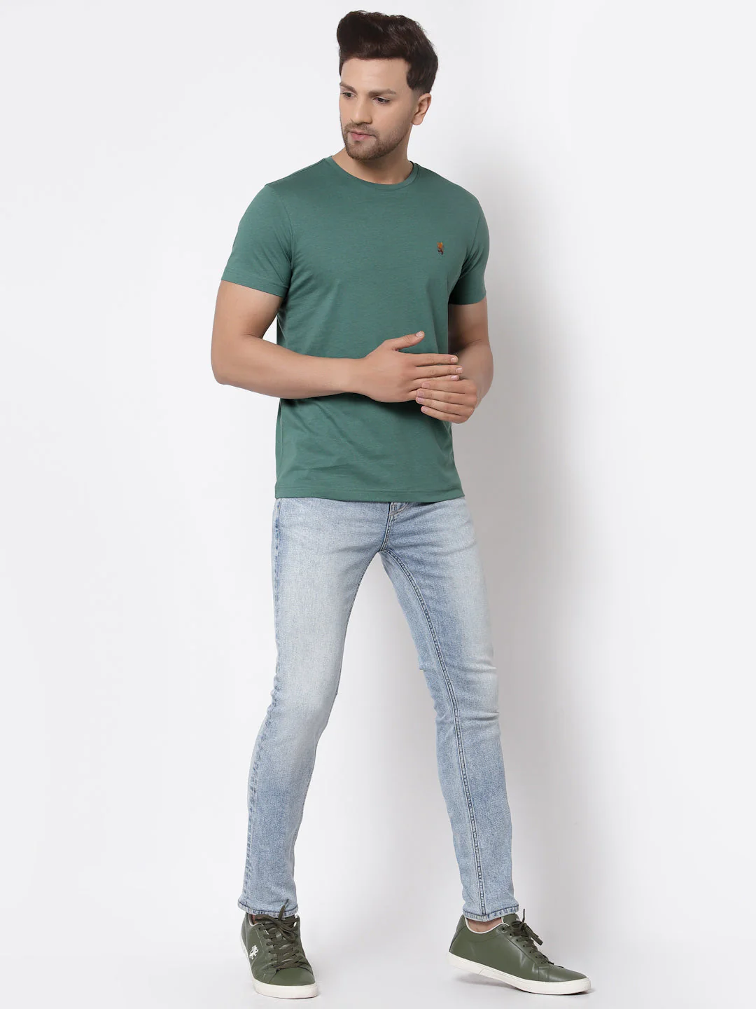 Solid Round Neck T-Shirt for Men - Image 5